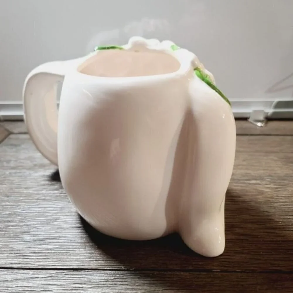 Vintage Anthropomorphic Ceramic White Bunny Easter Spring Mug